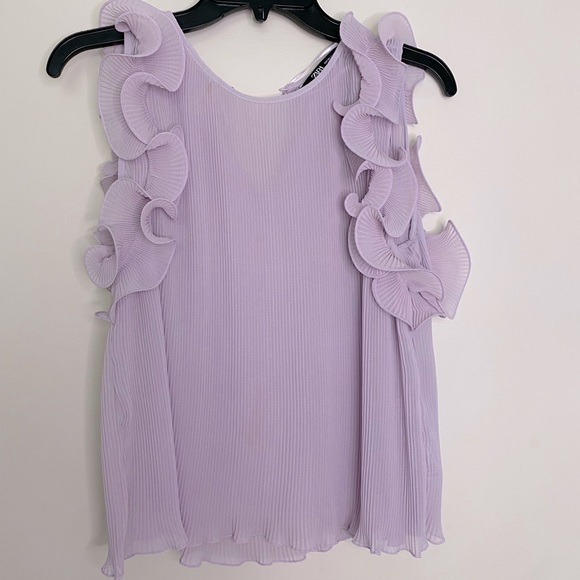 lavender ruffle top